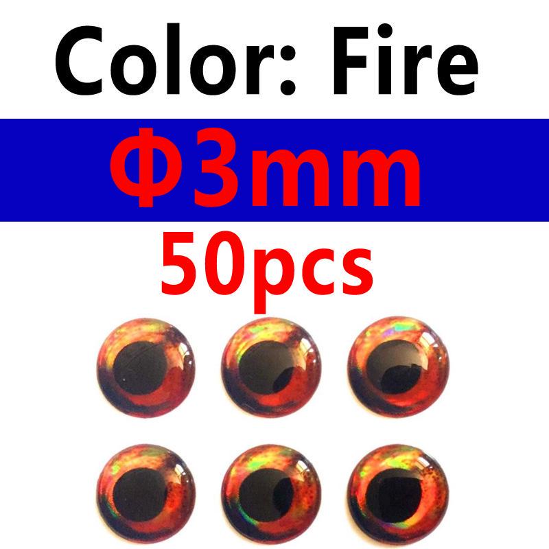 50PCS Holographic 3D 4D Fish Eyes for Fly Tying Streamers Baitfish Wood Plastic Lure Popper DIY Eyes