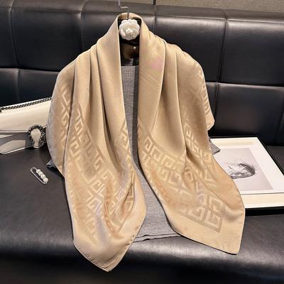 2025 Latest Fashion Spring Summer Women Geometry Print Headband Beach Chiffon Scarf Shawls Female Wraps Beach Sunscreen Hijab