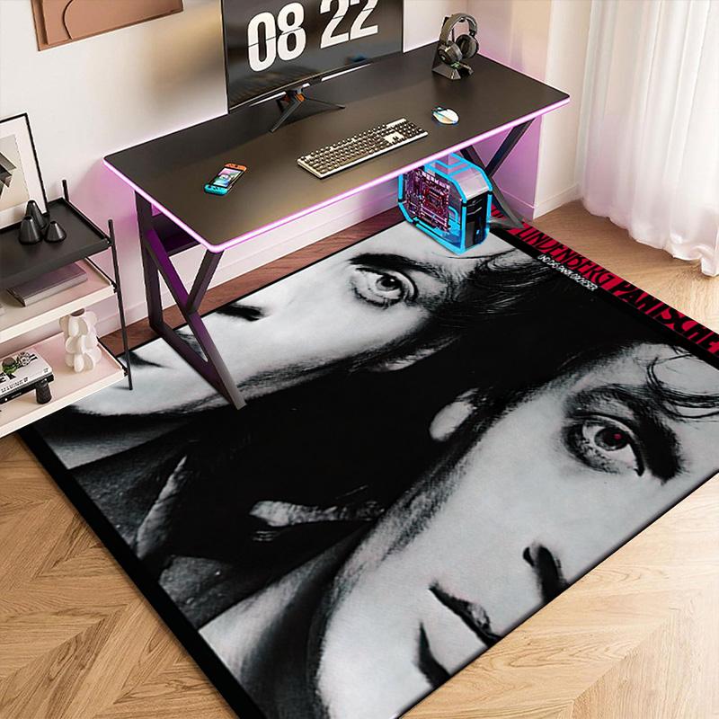 1pc Udo Lindenberg's Black and White Album Carpet Rug for Living Room Bedroom Home Sofa Decoration,Kids play Non-slip Floor Mat