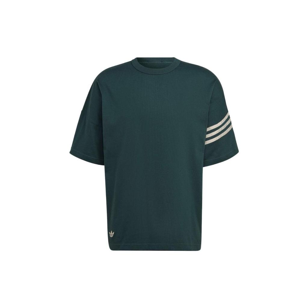 Adidas Originals Trefoil Stripe Straight Short Sleeve T-Shirt Men Tops Green HR5092