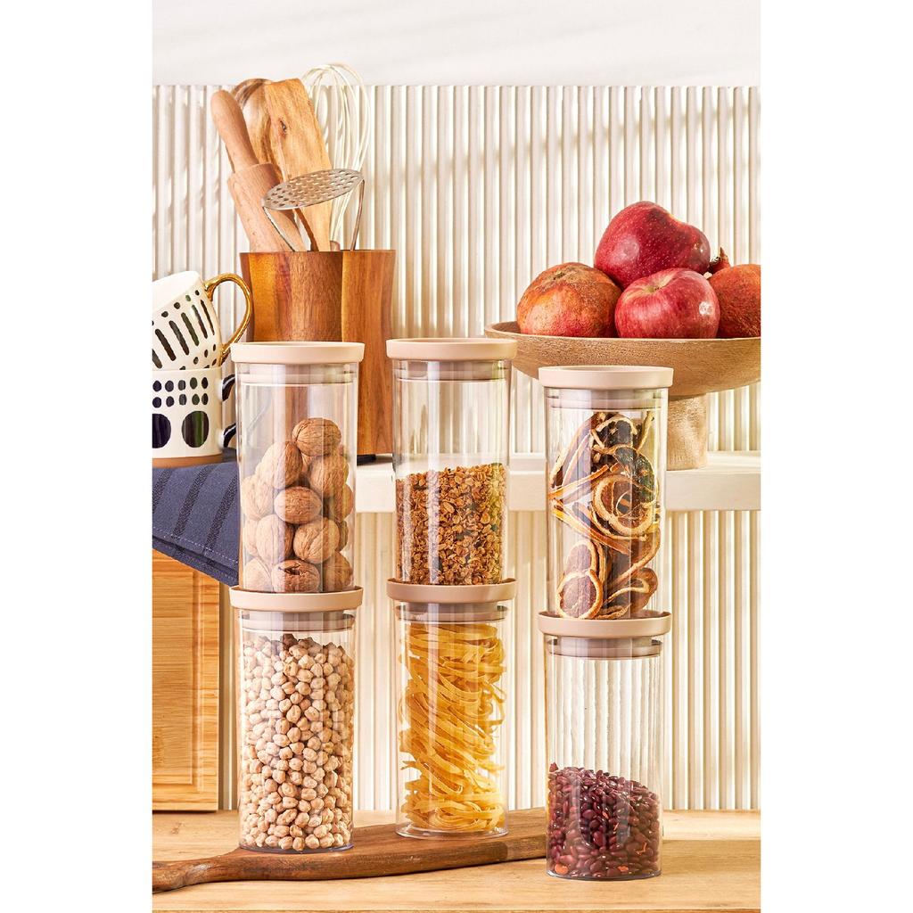 Arya 6-piece Large Jar/storage Container Beige