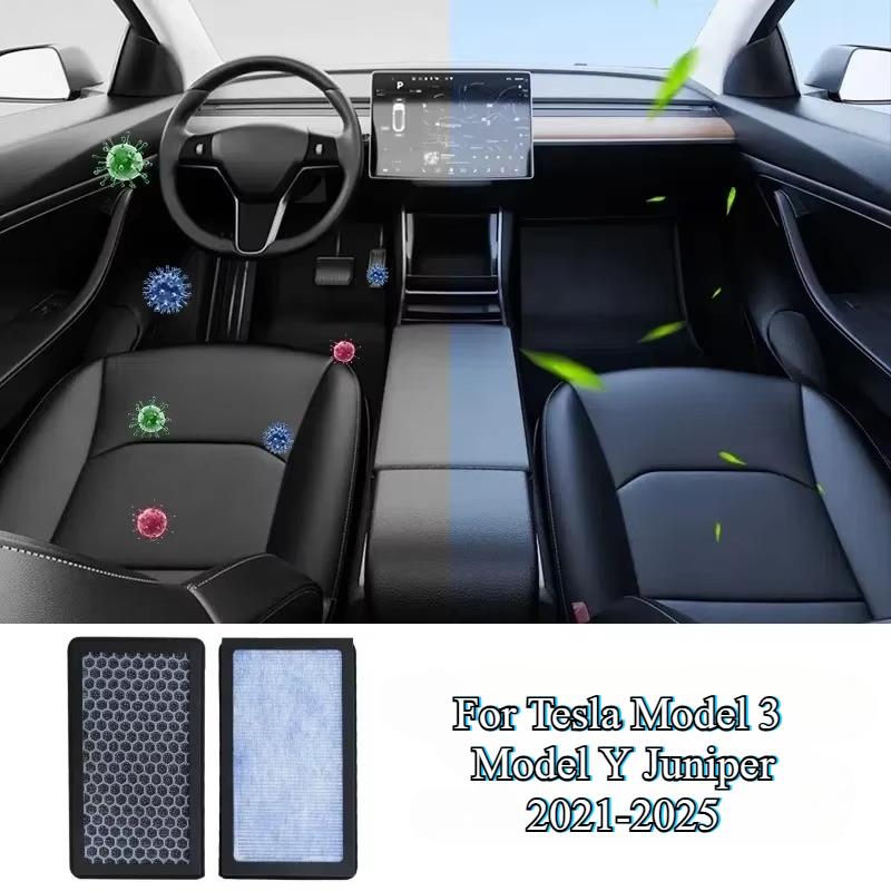 For Tesla Model 3 Model Y Juniper HEPA N95 Carbon Activated PM2.5 Cleaner Air Filter Conditioner Replacement Kit Car Accessories