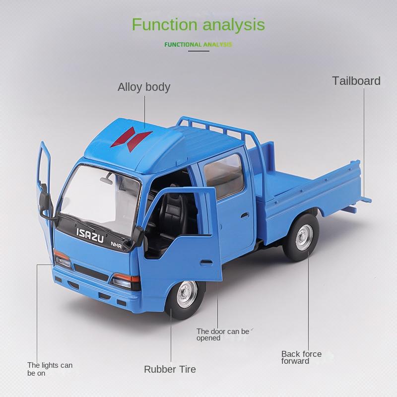 1/32 модель автомобиля для легкого грузовика Isuzu, модель металлического литья под давлением, инженерное моделирование, транспортная машина, литейный грузовик