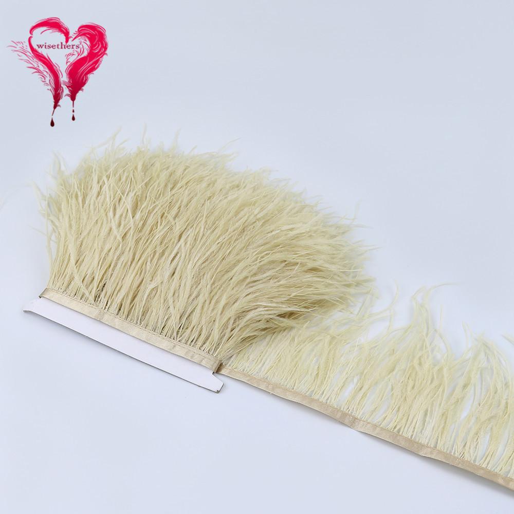 Ostrich Hair Cloth Edge Dress Dress Accessories Skirt Feather Trim With 10-15Cm Tassel