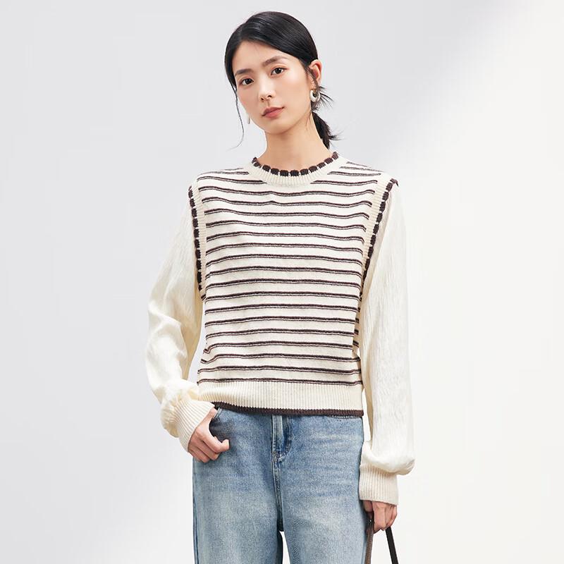 JOY SPEAKER Women's Patchwork Knit Sweater