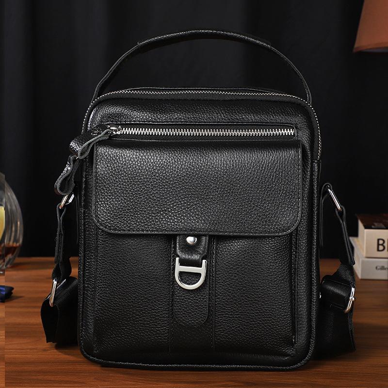 Мужская сумка через плечо, сумка через плечо из натуральной кожи, легкий роскошный верхний слой для бизнеса и отдыха, легкая мужская сумка из воловьей кожи, небольшой портативный рюкзак