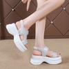 New Thick-soled Women's Sandals Women's Summer Stepping On Shit Feeling Versatile and Not Tired Feet Muffin Bottom Rhinestone Roman Shoes