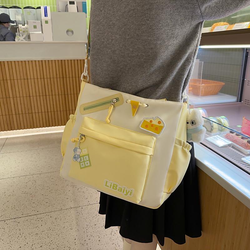 Women Messenger Bag College Style Large Capacity Tote Bag Student Class Commuter Bag