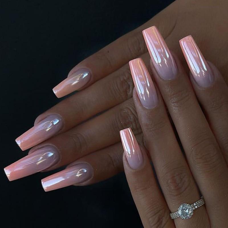 Французский минимализм, носимые белые кончики для ногтей - Съемные и многоразовые накладные ногти