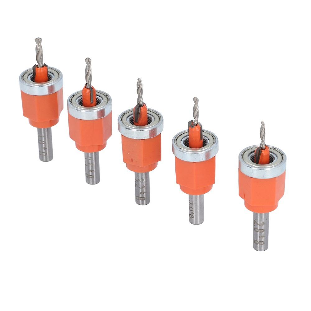 5pcs High Speed Steel Adjustable Depth Drill Bit Hole Opener Bit Set Woodworking Drilling