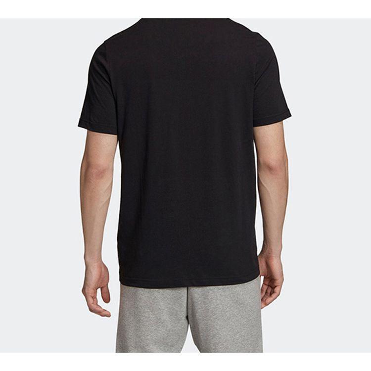 Adidas Универсальная футболка с короткими рукавами и буквами металлик из фольги, мужские топы, черные GE4688