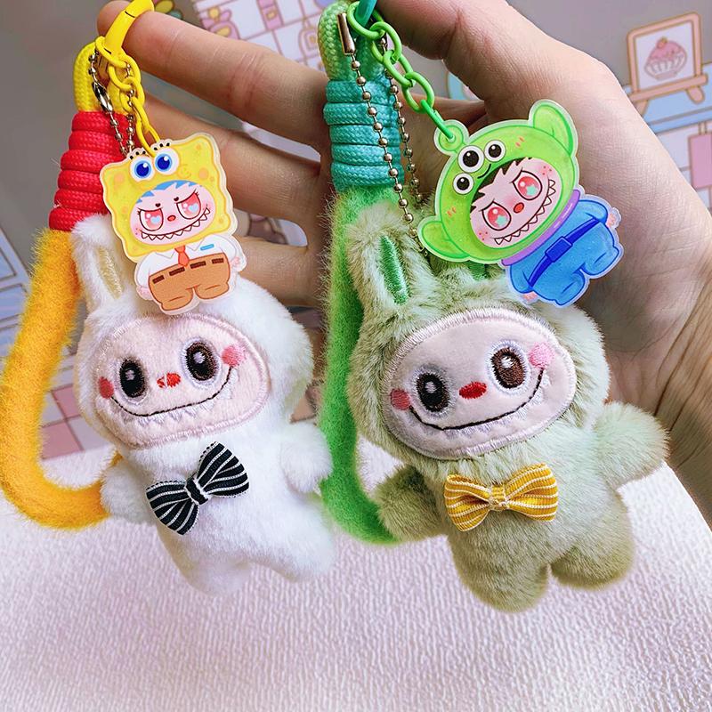 Cartoon Cute Labubu Keychain Pendant Funny Car Keychain Exquisite Creative Backpack Decoration Accessories Gifts