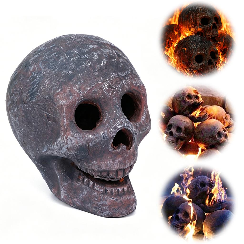 1-10PCS Halloween Skulls Fire Pit Realistic Shape & Fireproof Horrific Atmosphere & Versatile for Bonfire Campfire Fireplaces