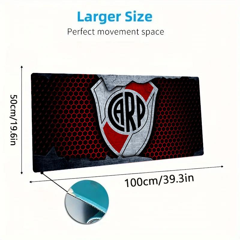 River Plate Mouse Pad, Large Gaming Desk Mat, Non-slip XXL Mousepad for Laptop & Tablet, Mini PC Playmat with Stitched Edges