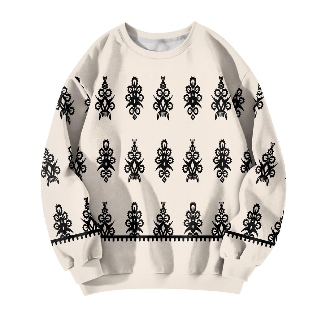 Женские топы Женский свитшот с длинным рукавом Повседневный с круглым вырезом Свободного кроя Пуловер Флисовые топы