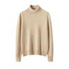 High Neck Ribbed Cashmere Sweater - Seamless, Long Sleeve Knitted Pullover for Autumn & Winter