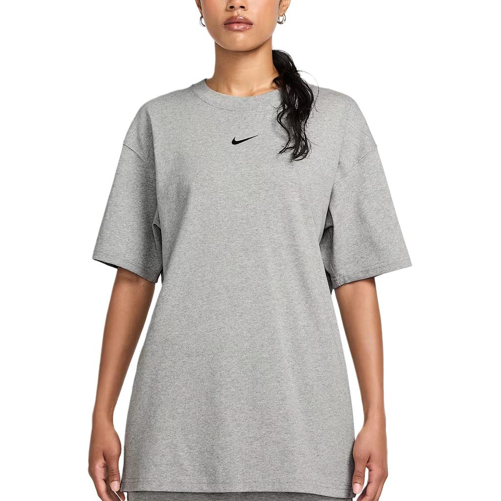 Nike Футболка с логотипом, круглым вырезом и коротким рукавом, унисекс, топы, серый HM5774-063