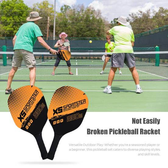 Набор ракеток для пиклбола, 1 пара ракеток для пиклбола с 4 мячами и сумкой для хранения
