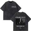 CHARLI XCX Футболка с принтом Альбом Музыка, Мода, Кино Тур 2026 Мужская Женская Хлопок Повседневная Свободная Винтажная Стирка Уличная Одежда
