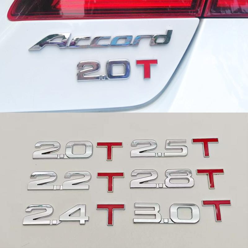 1 шт. 2.0T 2.2T 2.4T 2.5T 2.8T 3.0T Премиальная Металлическая Наклейка на Автомобиль Боковое Крыло Задний Багажник Шильдик Значок Наклейки Для Любого Автомобиля