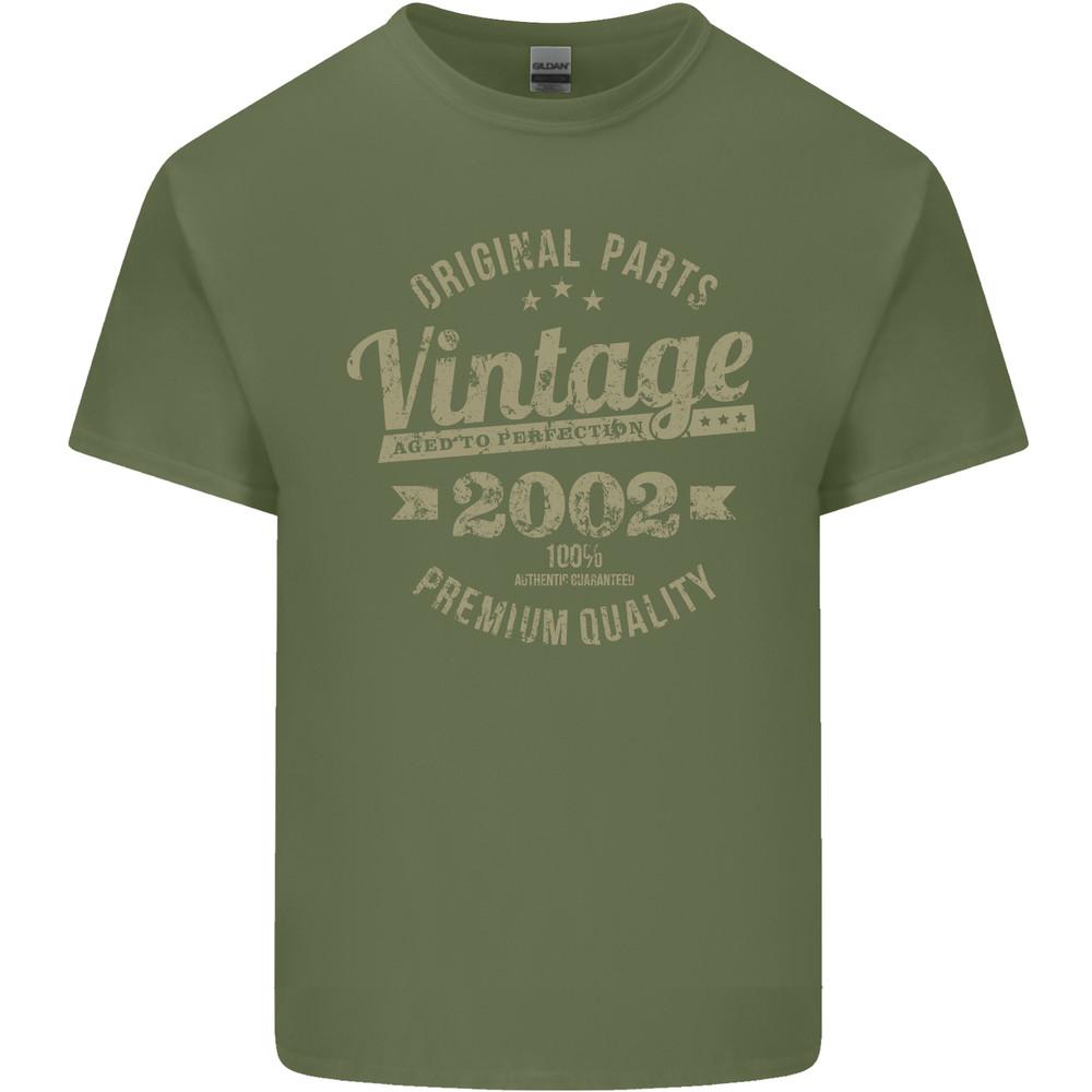 Vintage Year 23rd Birthday 2002 Mens Light Cotton T-Shirt Military Green Unisex T-Shirt