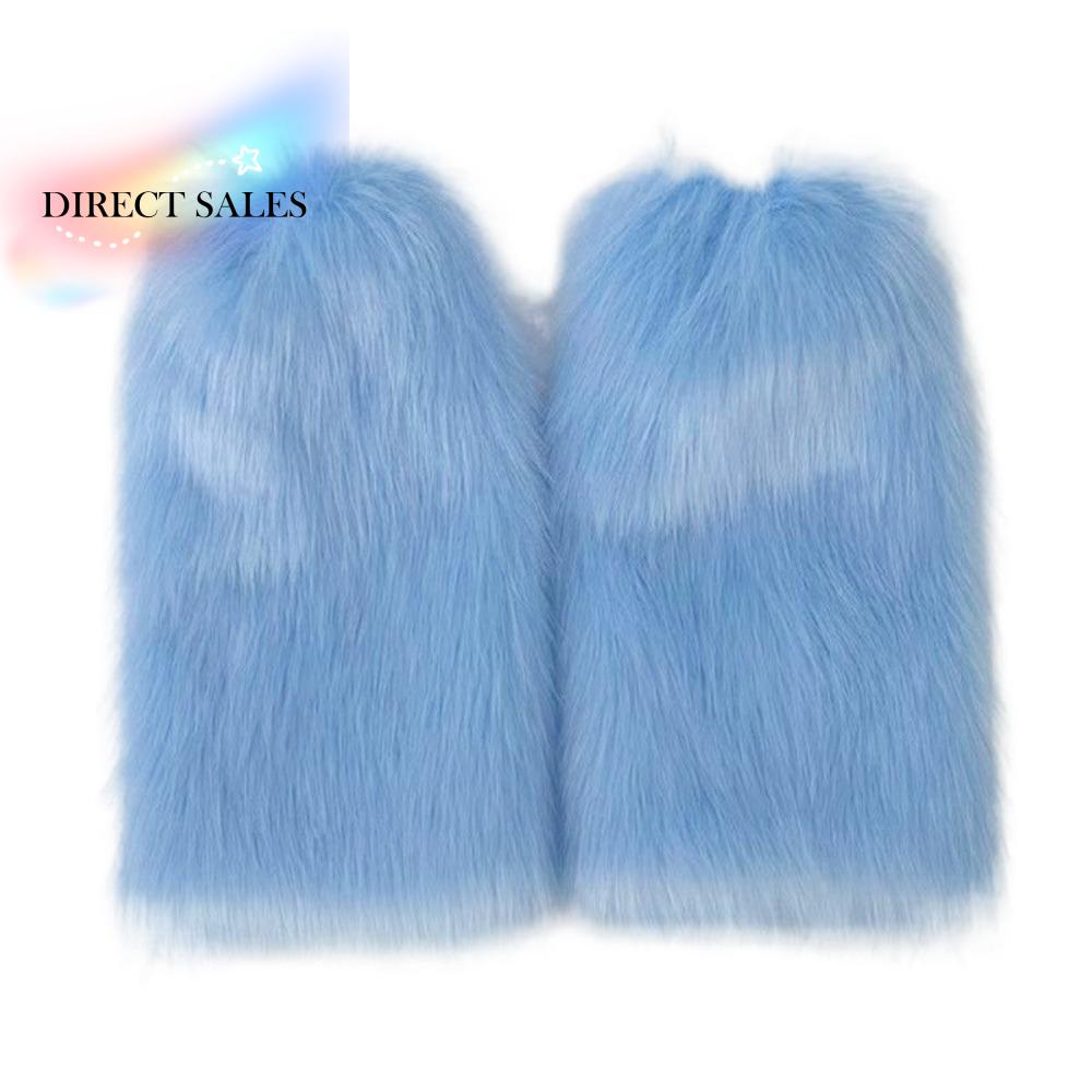 Vintage Y2K Winter Leg Warmers Harajuku Kawaii Furry Leg Warmers Foot Cover Lolita JK Plush Leg Coverings JK Accessories