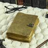 Винтажный кожаный журнал - Пустая Книга Теней, Журнал Гримуар, Дорожный блокнот для записей, Антикварная бумага с рваным краем, Застежка-замок,