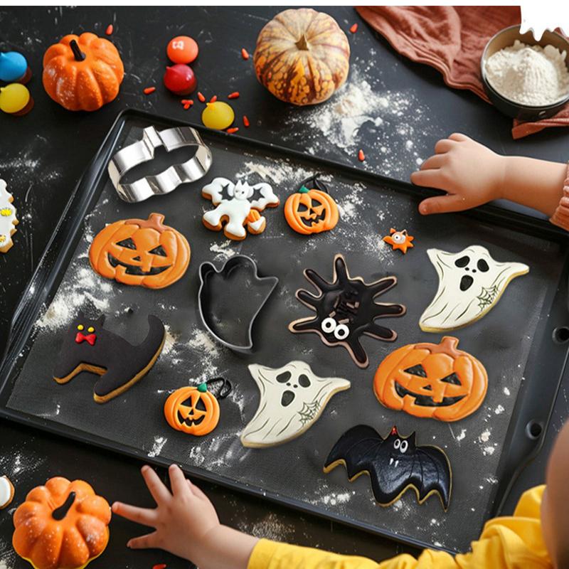 Набор из 12 формочек для печенья на Хэллоуин, тыква, привидение, летучая мышь, форма для шоколадной помадки, печенья, инструменты для выпечки на Хэллоуин