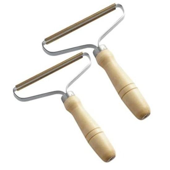 Generic lint remover manual hair removal tool wooden handle suitable clothing furniture car interior no residue easy pet