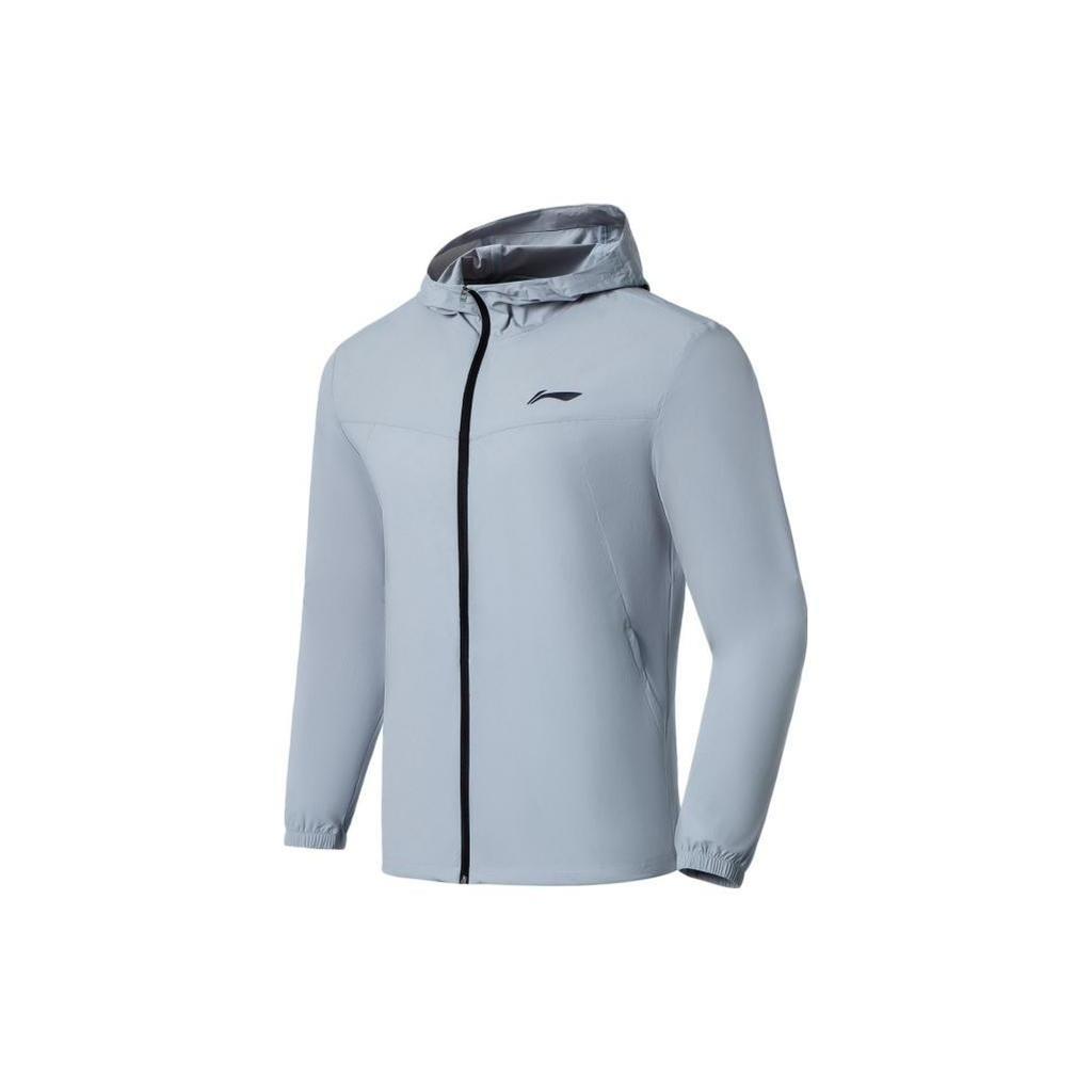 Коллекция Li Ning для бега Куртки Мужские Туманно-синий С капюшоном Умеренный Другое AFDS365-3