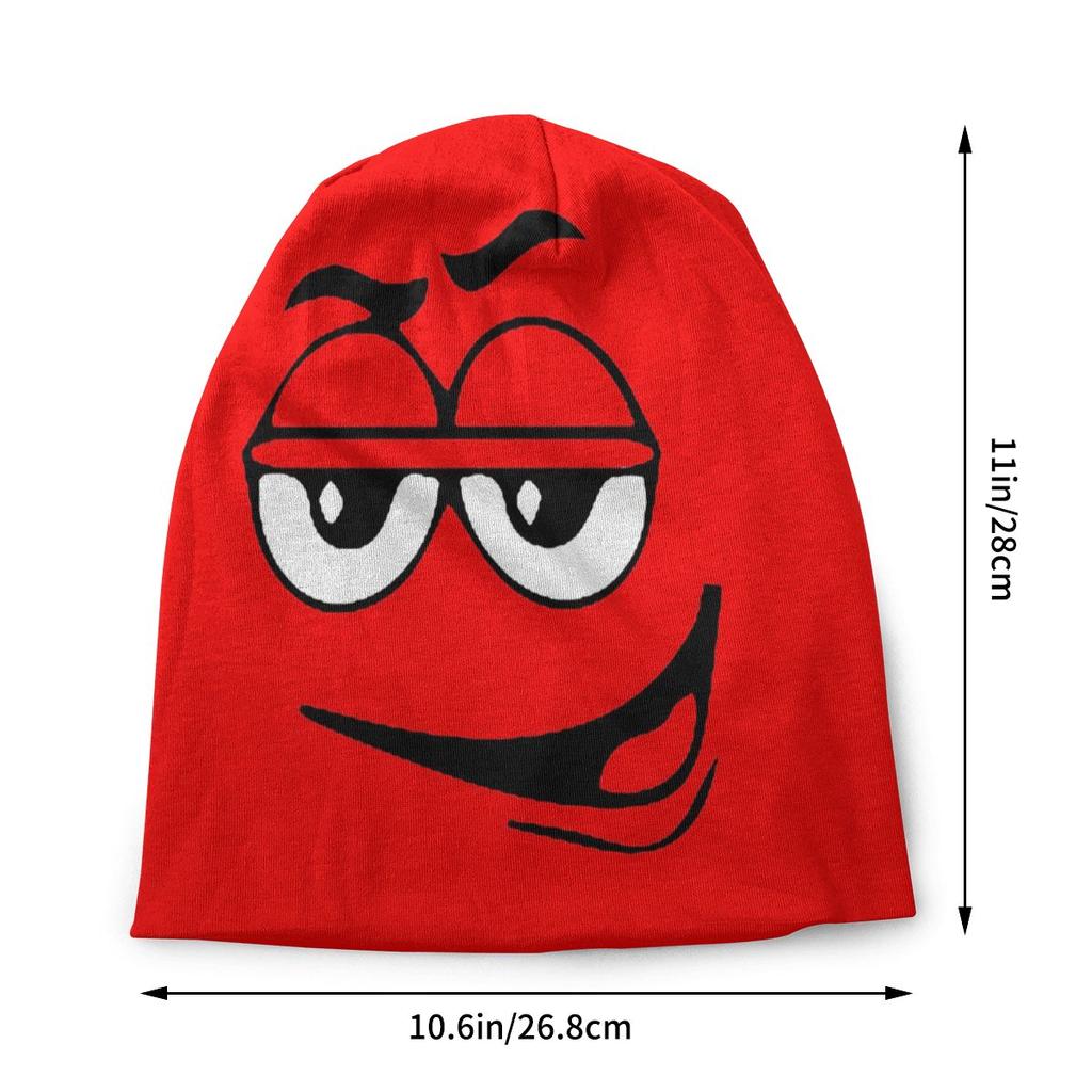 Красные конфетные лица M Шоколадные осенние женские теплые шапочки, двойные теплые шапки с капюшоном