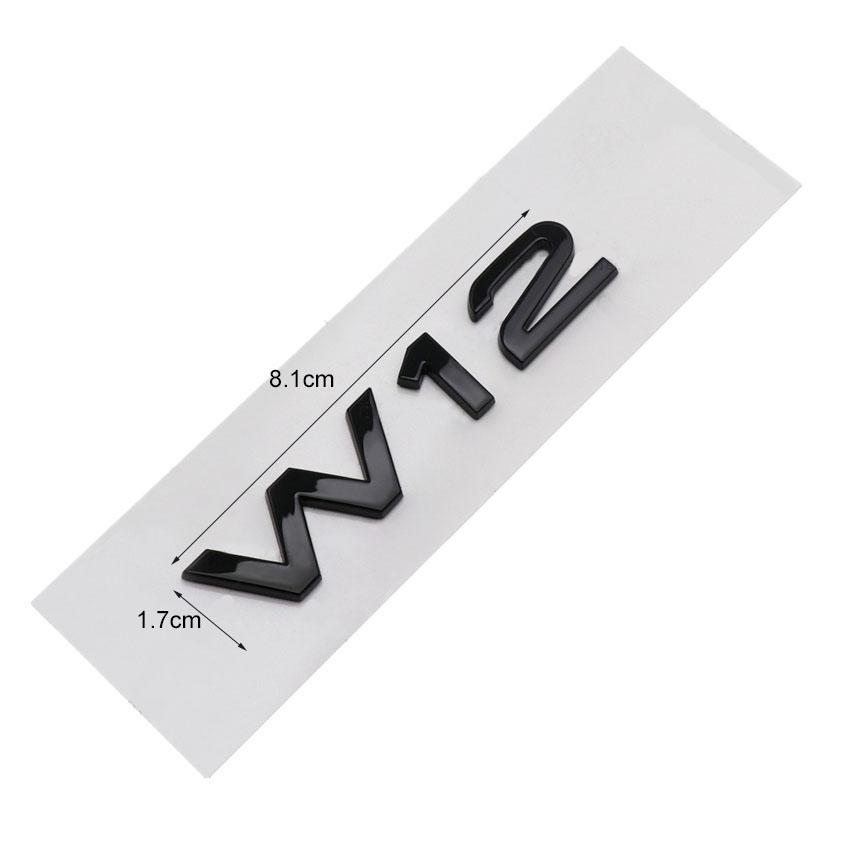 V6T V8T W12 V10 Logo Car Trunk Emblem Badge Sticker ABS Car Refurbishment Decoration Black Knight Style Modification Suitable