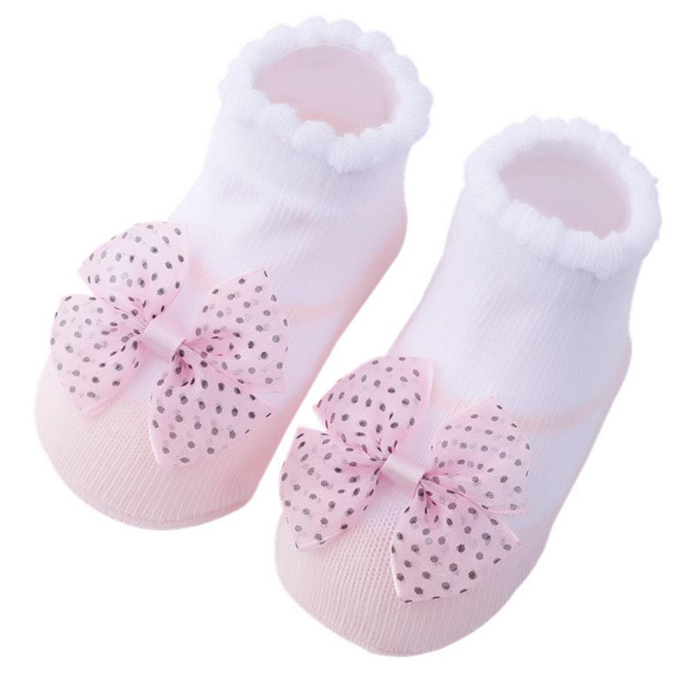 Cotton Baby Socks 0-6 Months Anklet Socks Cute Striped Lace Trim Socks