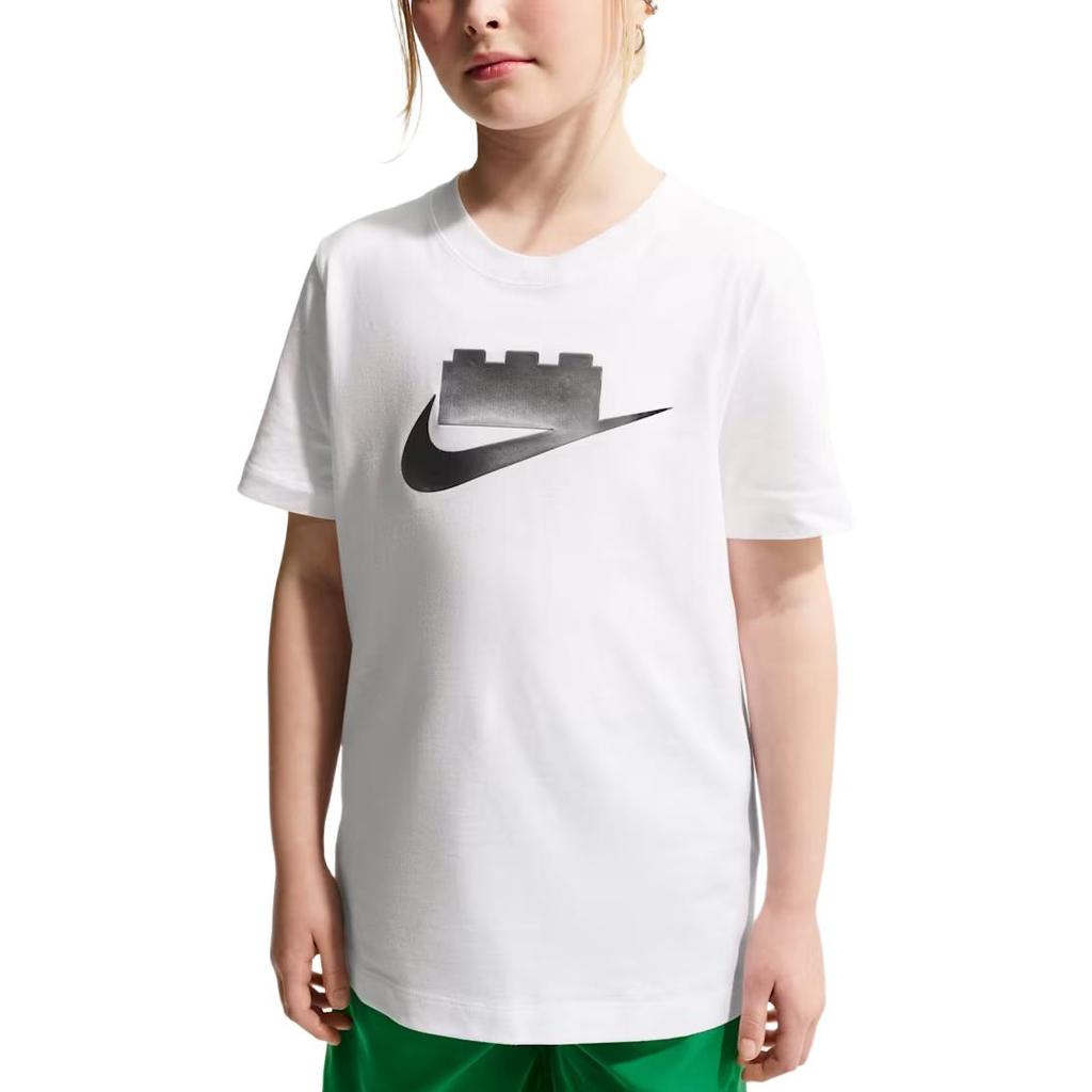 Nike × Коллекция футболок LEGO С круглым вырезом Пуловер С принтом Короткий рукав Детские топы IO1960-100