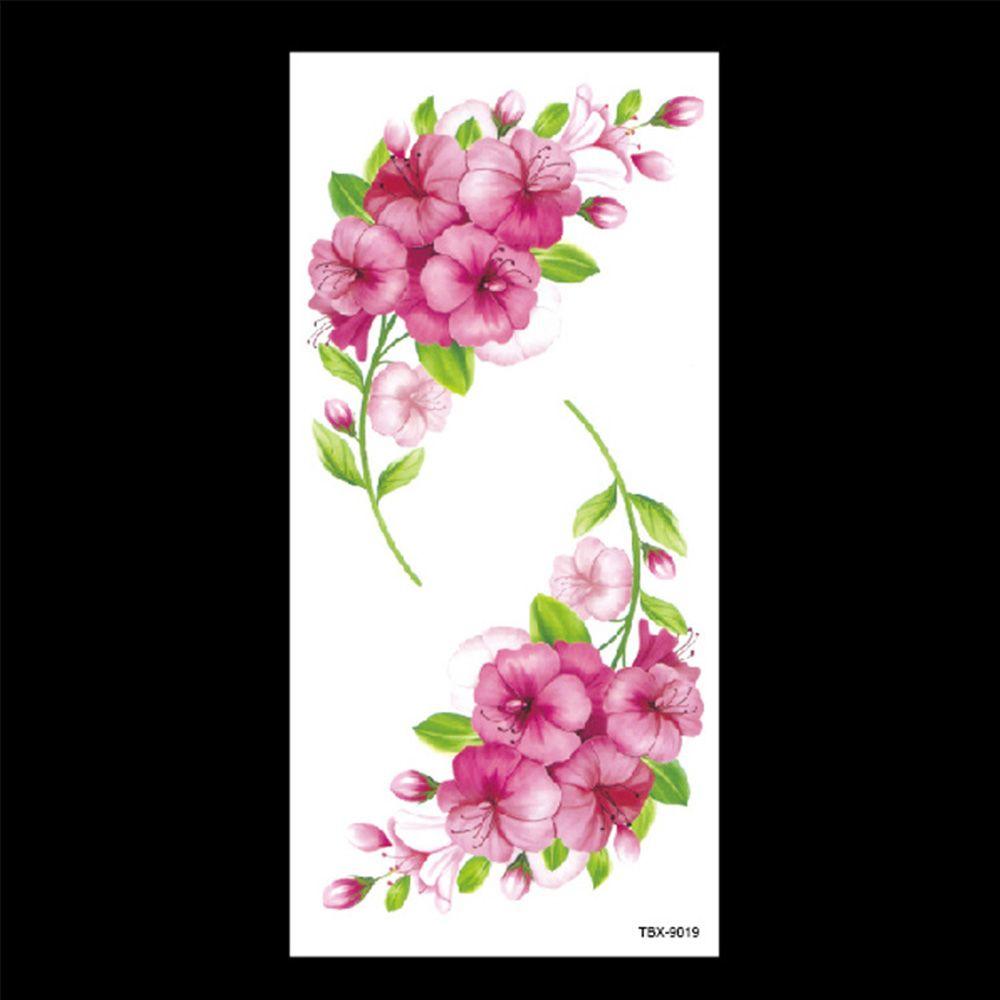 Rose Fashion 3D Girl Waterproof Water Transfer Flowers Makeup Fake Tattoos Temporary Tattoo Stickers Body Art Arm Leg Art