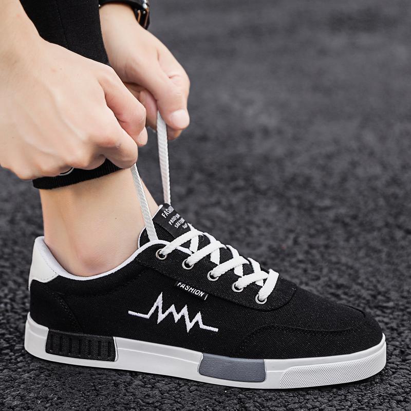 Мужская обувь, модная повседневная обувь на плоской подошве, студенческая дышащая белая парусиновая обувь, кроссовки, повседневная парусиновая обувь, вулканизированная обувь на плоской подошве со шнуровкой