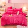 "Mink Velvet Plush Winter Bed Set: Four-Piece Solid Color Quilt Cover"