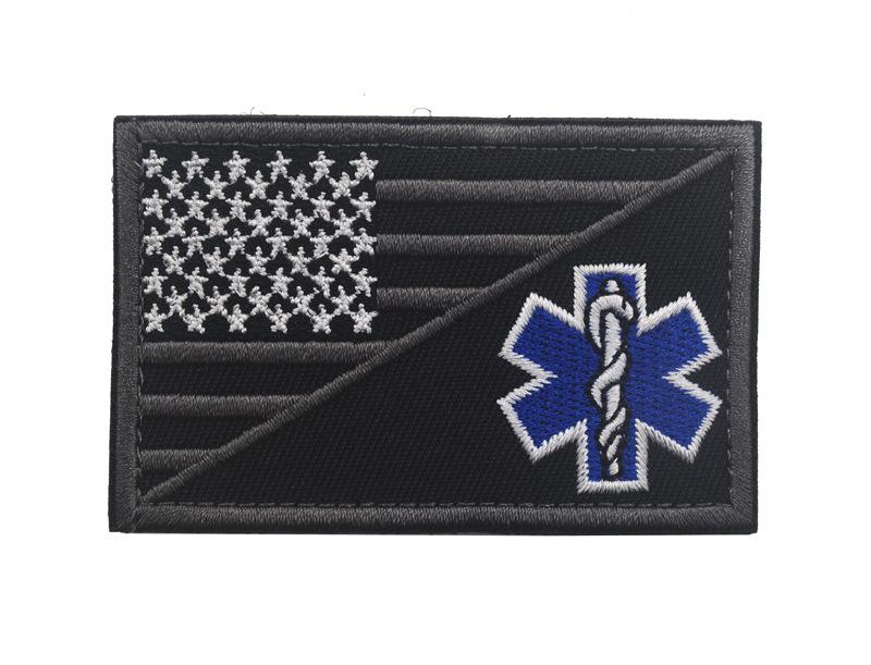 USA Star of Life EMT Paramedic Rescue Embroidered Velcro Arm Patch
