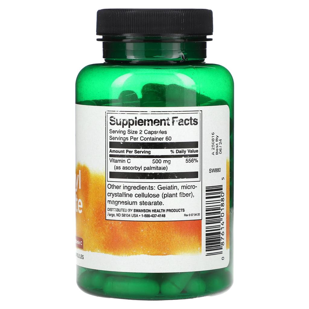 Ascorbyl Palmitate, 250Mg, 120 Capsules
