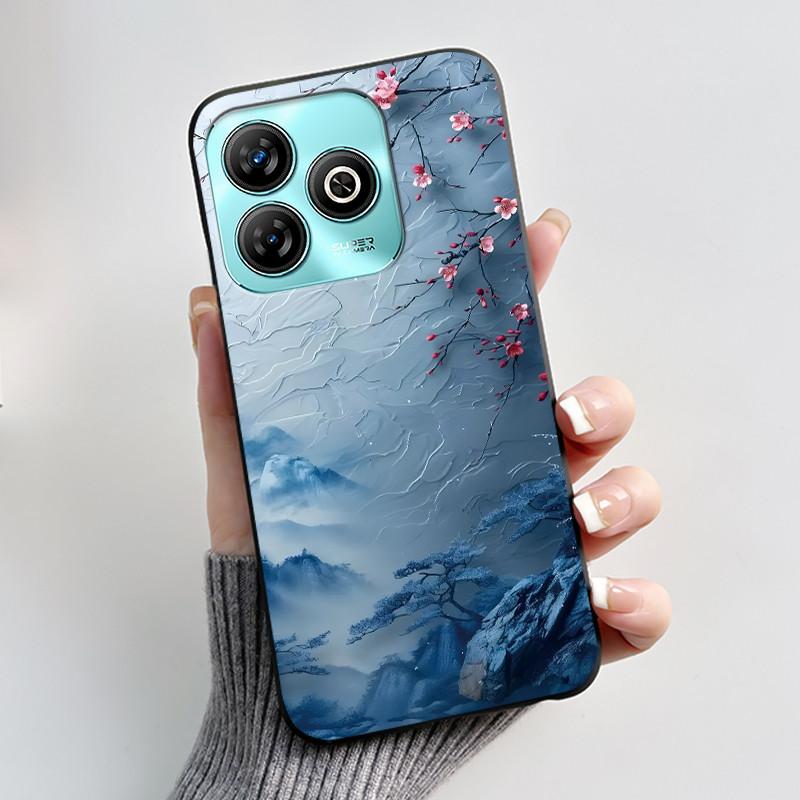 Милый Мультяшный Чехол Для ZTE Blade A75 4G Печатный Корпус Защитная Крышка Мягкий Силикон Черный Корпус