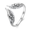 WOSTU 925 Silver Pet Cat Stackable opening Ring For Women Snake Dog Adjustable rings Fine Jewelry Party Birthday Gift