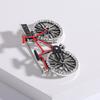 Unisex Brooch Retro Bike Shape Rhinestone Insert Individual Style Anti-slip Bag Coat