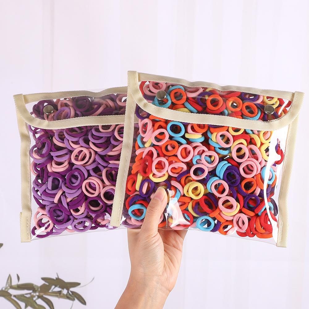 50 шт./набор Женские Девушки Базовые резинки для волос Простые однотонные эластичные повязки на голову Веревки для волос Завязки Аксессуары для волос Держатель для хвостика