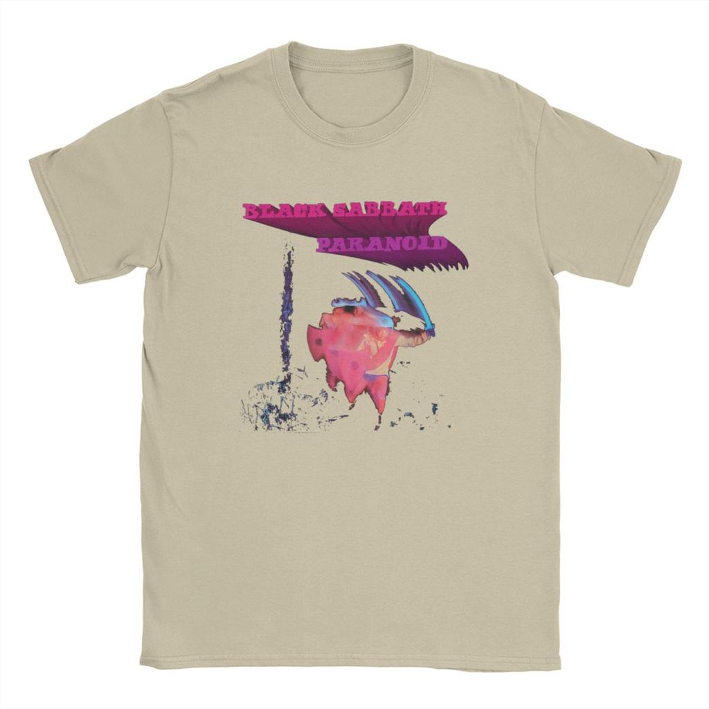 Мужская футболка Черная Официальная Paranoid Motion Trail Sabbathes Хлопковая футболка с коротким рукавом Британские рок-футболки Круглый вырез Одежда