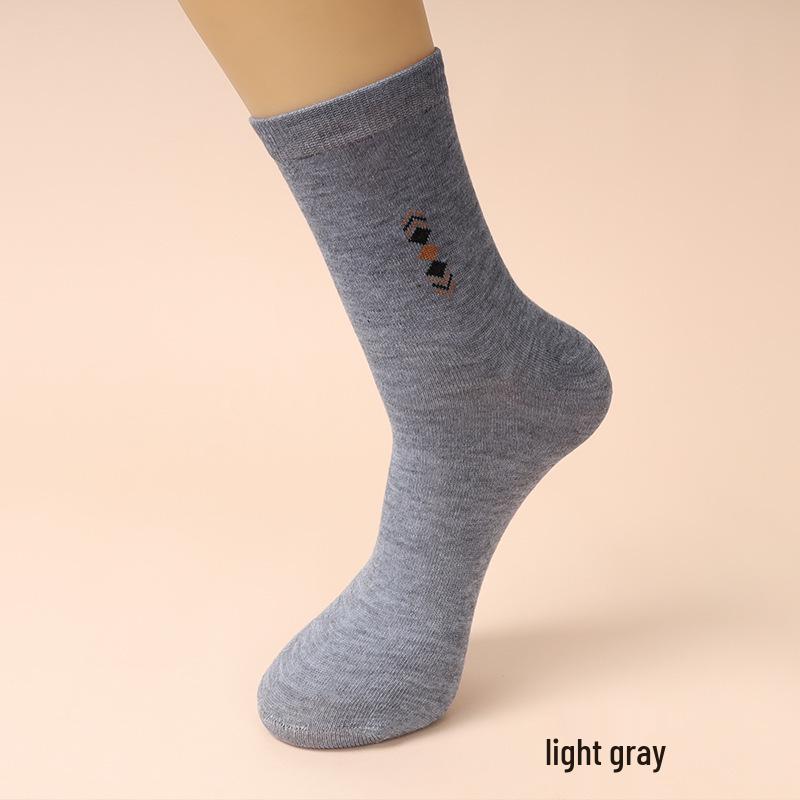 Мужские носки средней длины, черные, с защитой от запаха - Весна и Осень, Всесезонные, Впитывающие пот, Идеальны для работы, для мужчин среднего возраста и отцов.