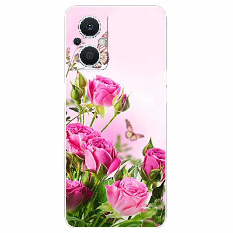 Мягкий чехол для Reno8 Lite Чехол с принтом ТПУ Силиконовый Прозрачный Funda Чехлы для OPPO Reno 8 Lite 5G Чехол Reno8Lite Тонкий Пейзаж Кошка