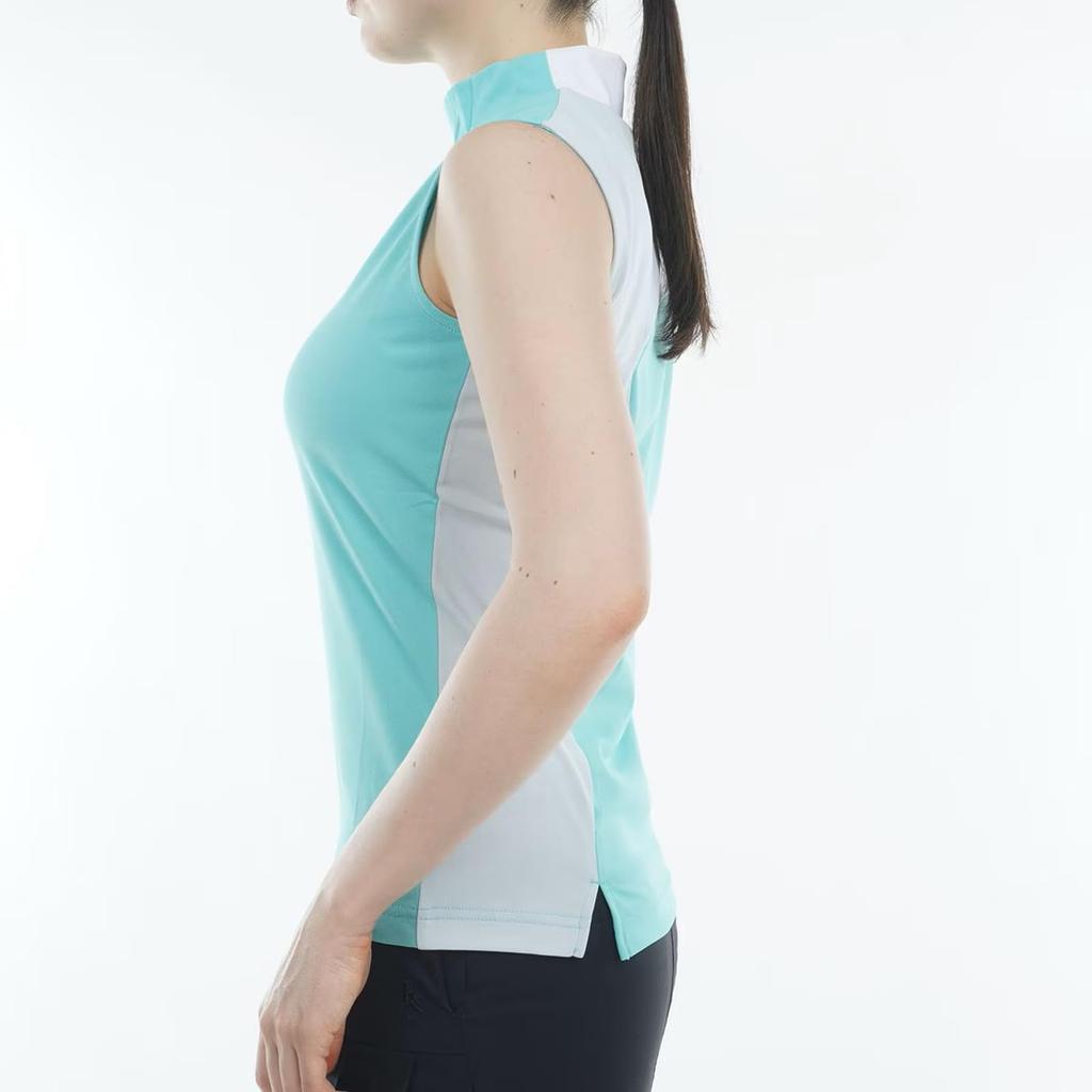 Футболка без рукавов с воротником-стойкой Quick UV 1 [New Balance] женская (Водопоглощение, сушка, защита) / 012-3266501 110_Синий [М]