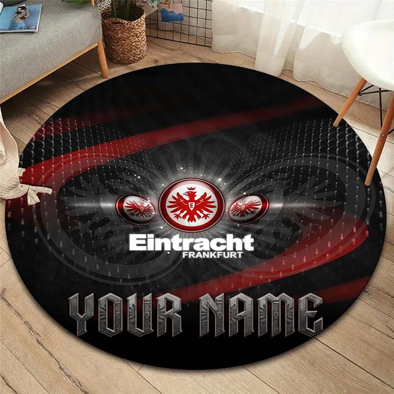 Eintracht Frankfurt Custom Name Round Area Rug,Carpet Rug for Living Room Bedroom Sofa Playroom Decor,Non-slip Floor Mat