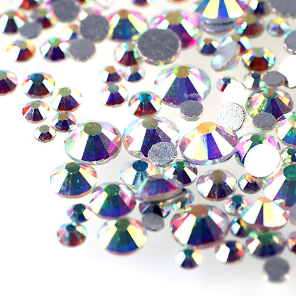 1440Pcs Crystal Ab Round Nail Art Rhinestones 2.0mm Flat Back Mixed Colors 3D Nail Decoration Art Accessories Rhinestones
