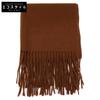 [Excellent Condition] Lemaire-era Logo Embroidered Cashmere with Fringe Scarf BrownUsed